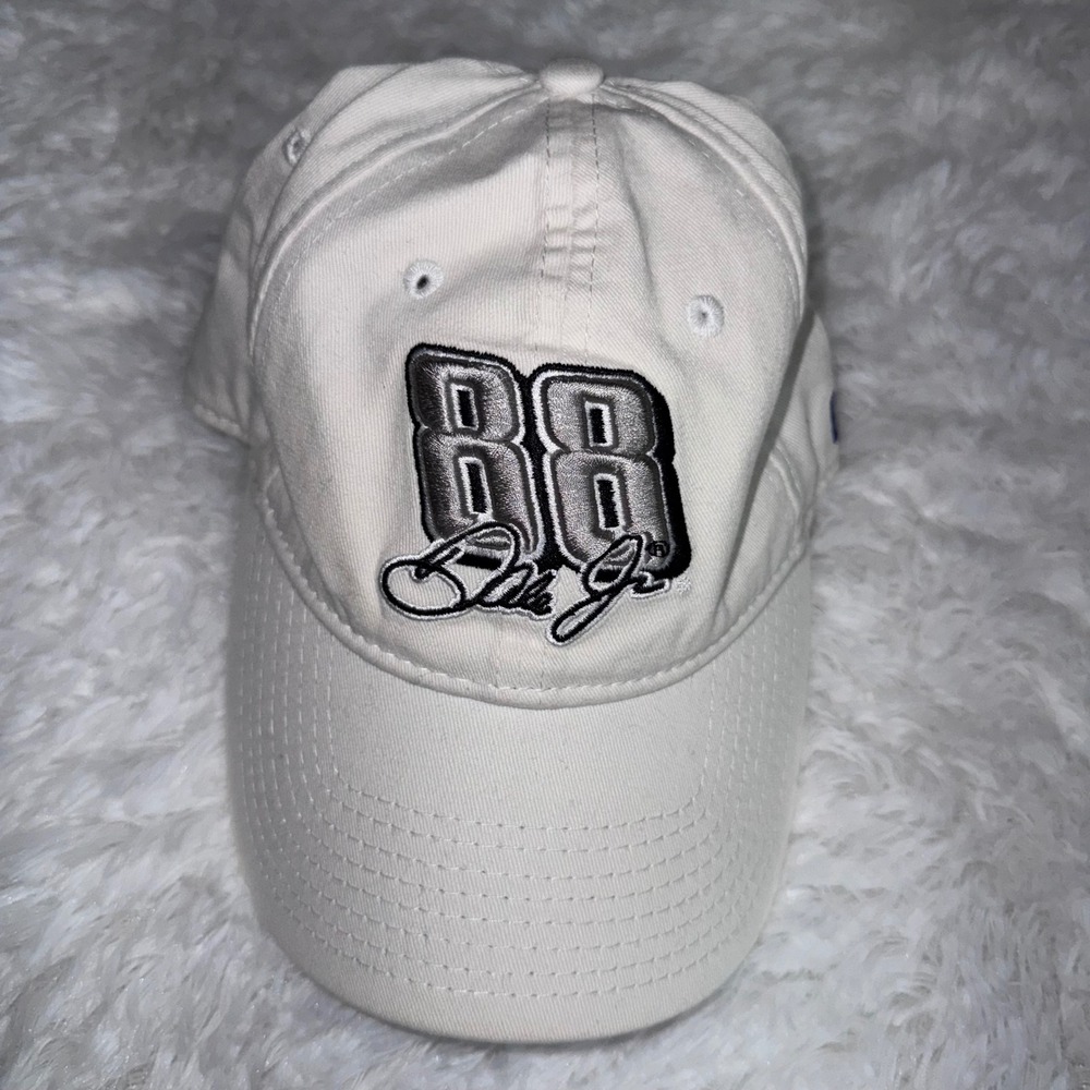 New Era NASCAR Dale Earnhardt Jr Hat Mens OSFM White Excellent Adjustable Cap